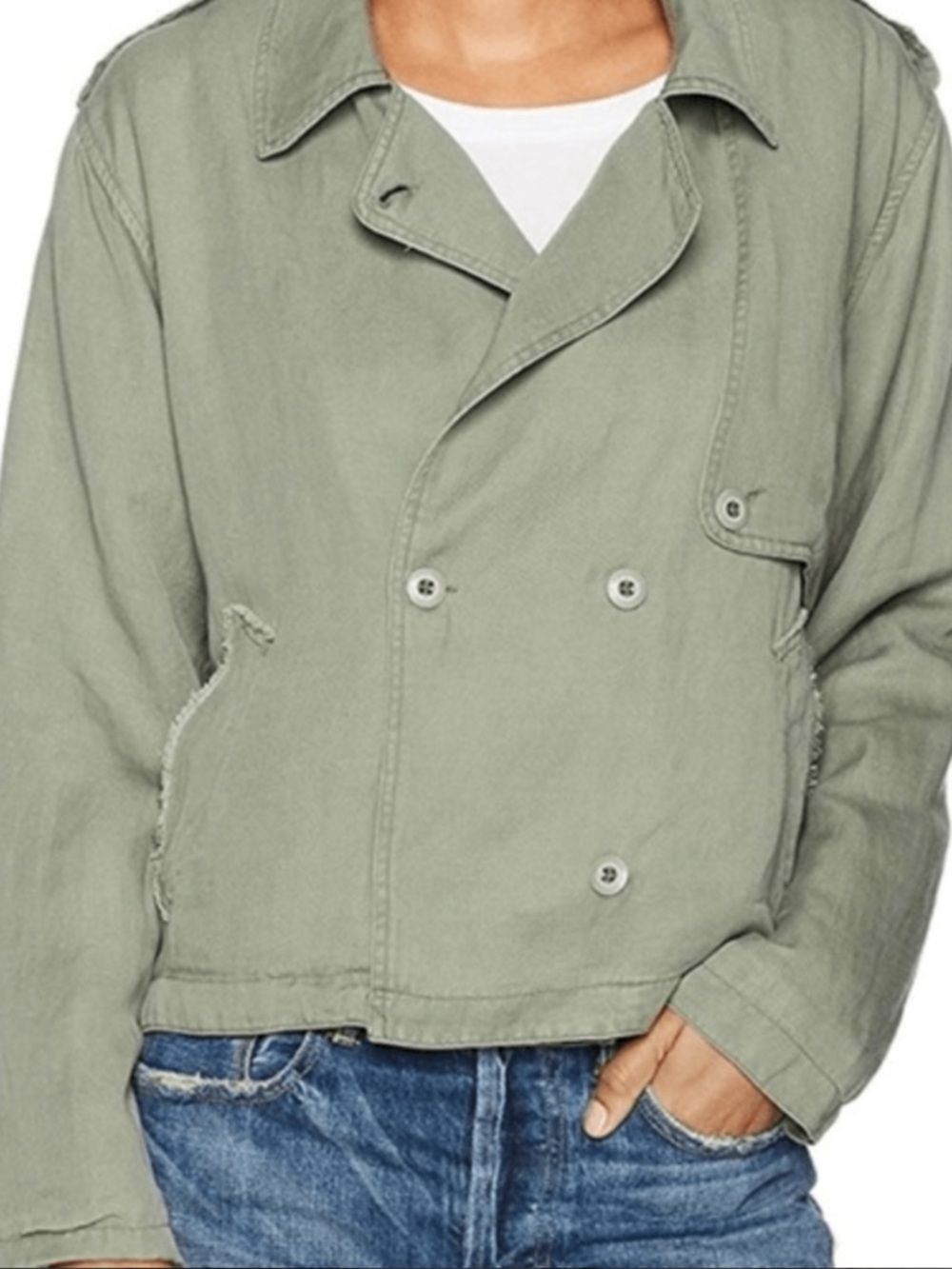 Rails Sage Green Military Double-Breasted Field Jacket